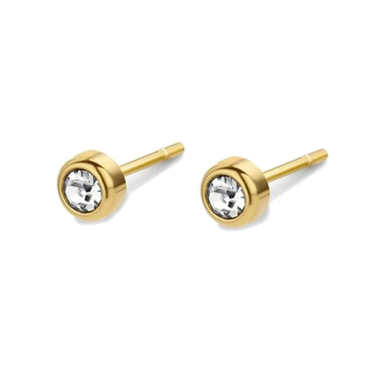 Gouden CO88 Collection oorbellen met een elegante, glinsterende steen.