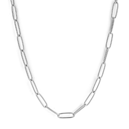 Zilverkleurige CO88 Collection damesketting met elegante schakelstructuur.