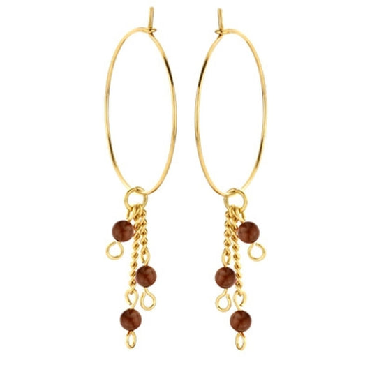 Gouden CO88 Collection oorbellen met elegante afwerking en hangende details.