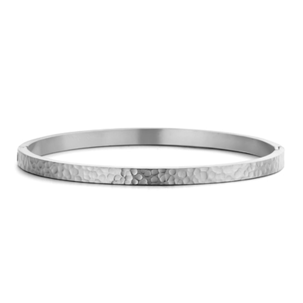 Zilverkleurige CO88 Collection armband met een elegante, gestructureerde afwerking.
