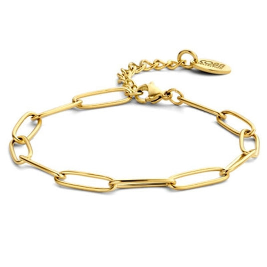 Gouden CO88 Collection armband met elegante schakels en verstelbare sluiting.