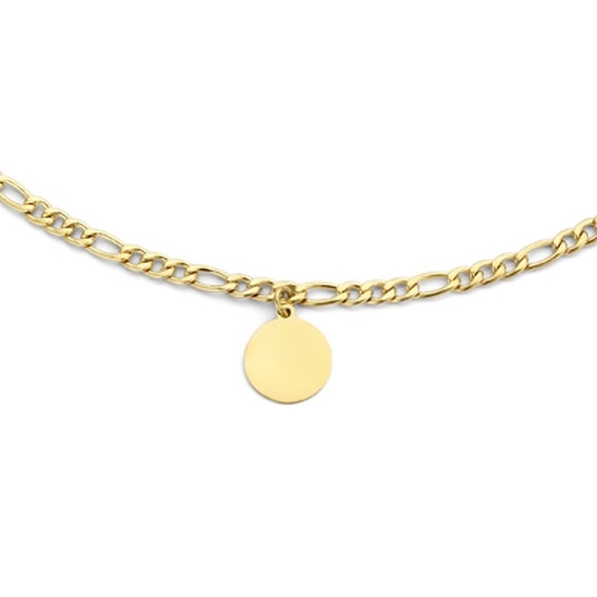 Gouden CO88 Collection ketting met elegante schakel en een ronde hanger.