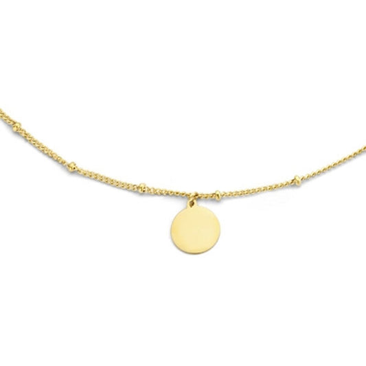 Gouden CO88 Collection ketting met elegante schijfhanger, tijdloze stijl.