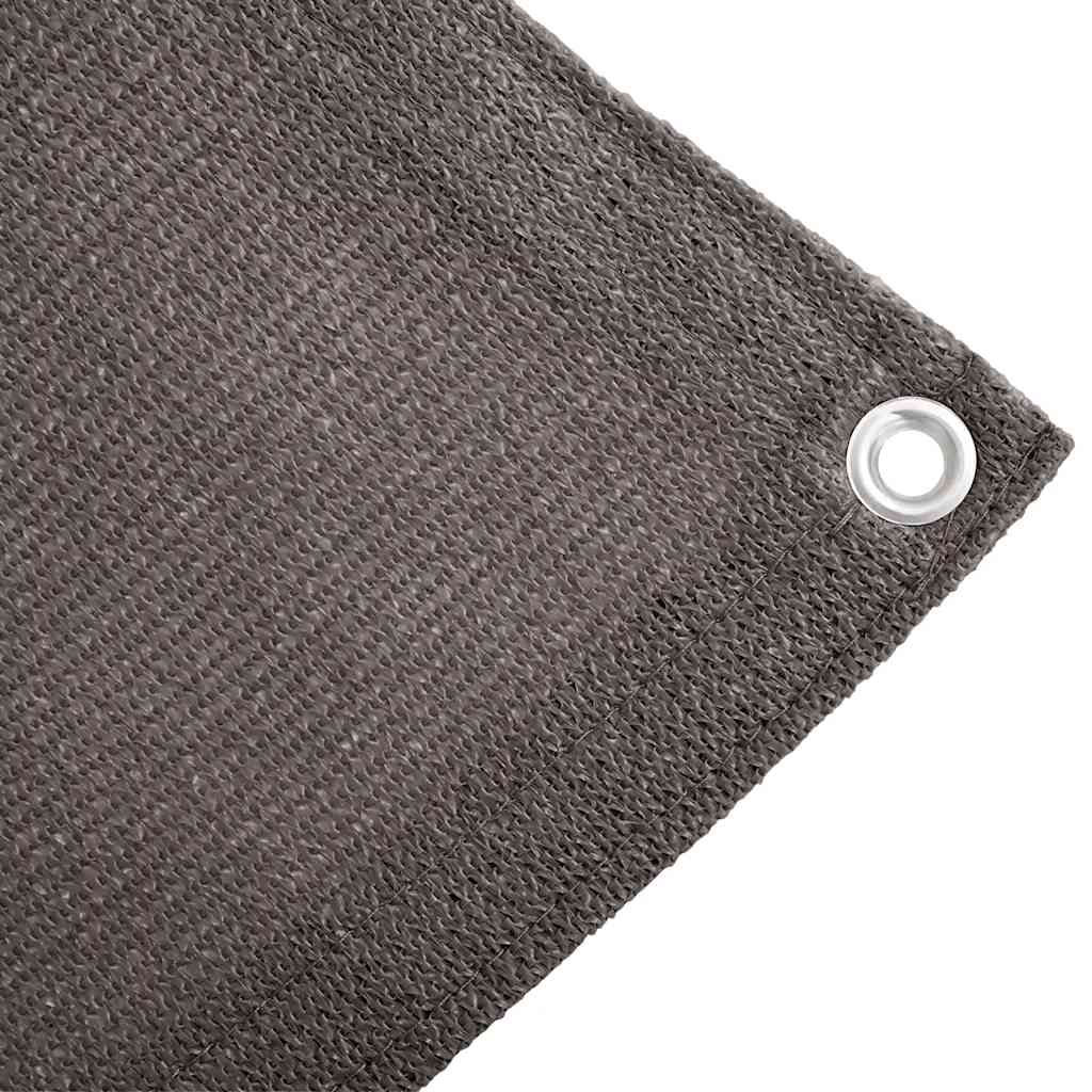 Detail van het antracietkleurige vidaXL tenttapijt met geïntegreerd oog voor bevestiging.