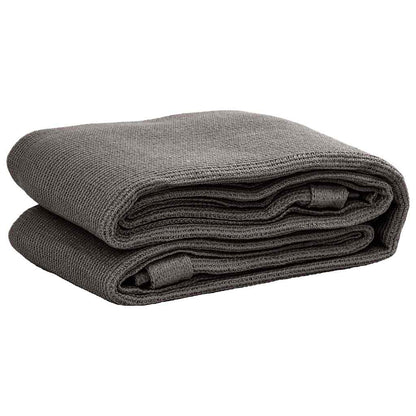 Detail van het antracietkleurige vidaXL tenttapijt, opgevouwen met geïntegreerde ogen.