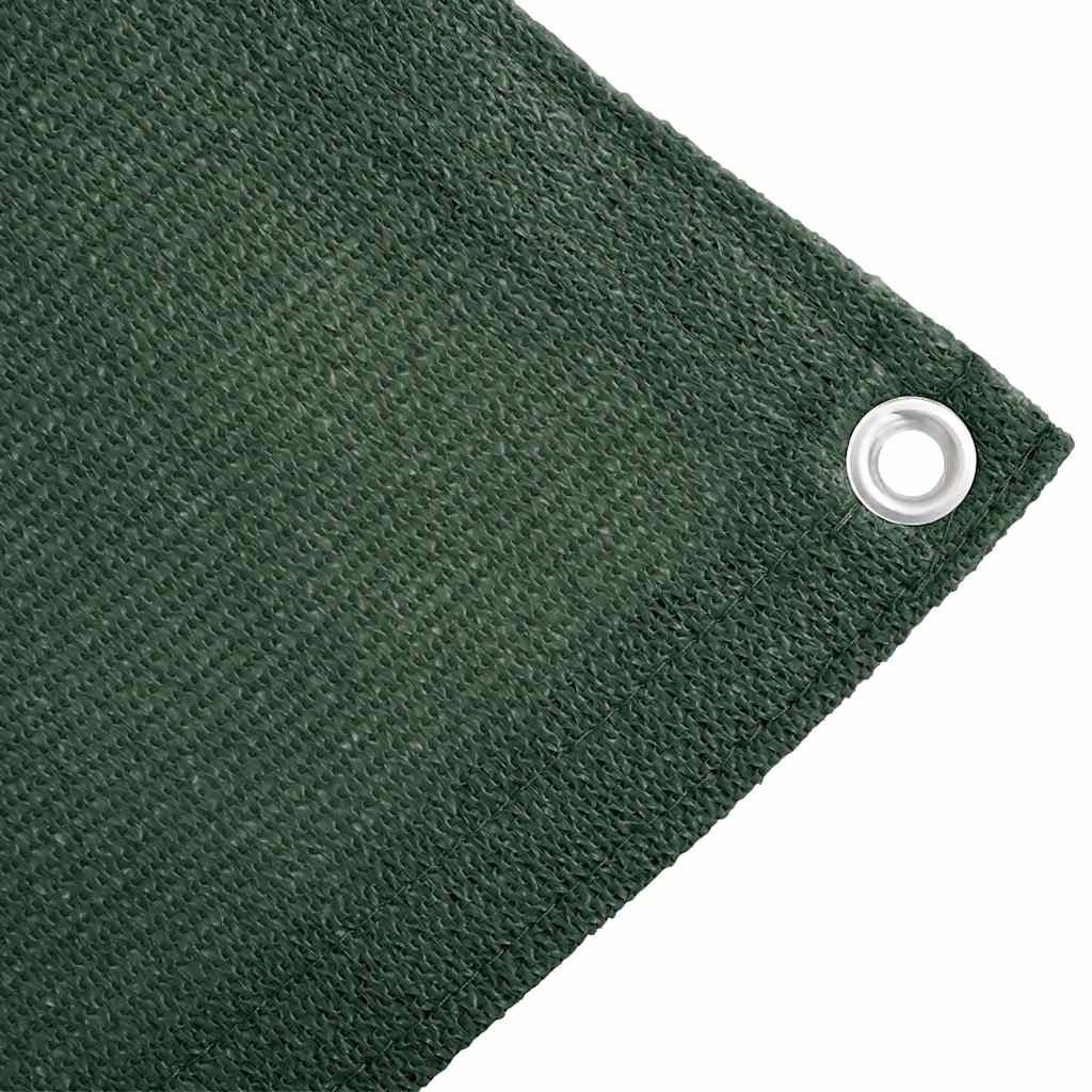 Detail van het donkergroene vidaXL tenttapijt met geïntegreerd oog voor bevestiging.