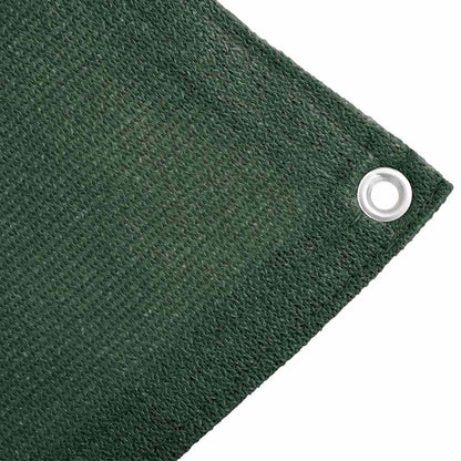 Detail van het donkergroene vidaXL tenttapijt met geïntegreerd oog voor bevestiging.