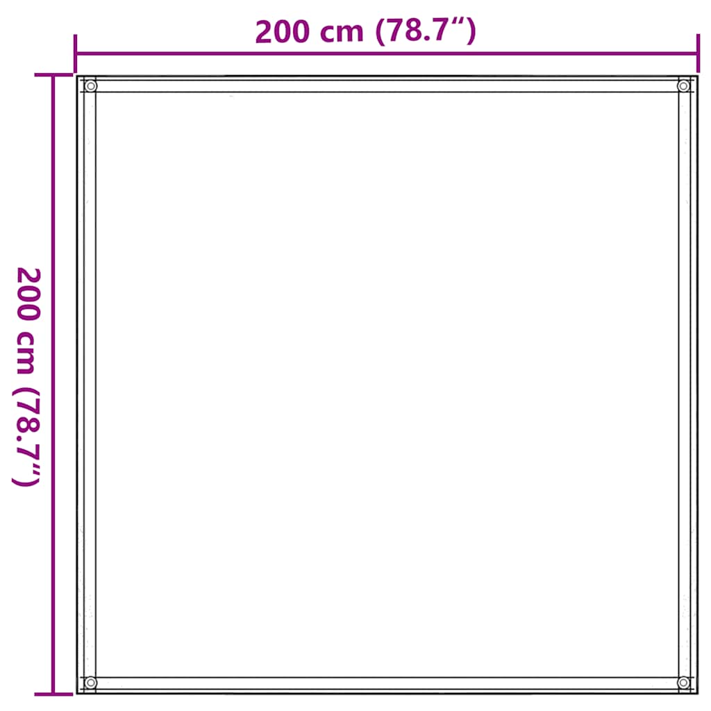 Detail van het vidaXL tenttapijt van 200x200 cm met geïntegreerde ogen voor bevestiging.