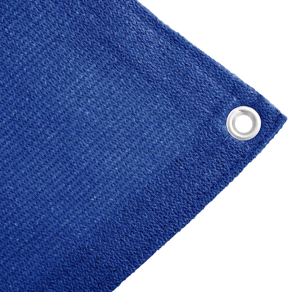 Detail van het blauwe vidaXL tenttapijt met geïntegreerde bevestigingsogen.