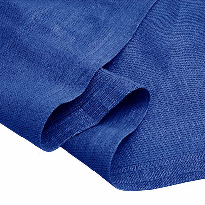 Detail van het blauwe vidaXL tenttapijt met zichtbare, zachte randen en textuur.
