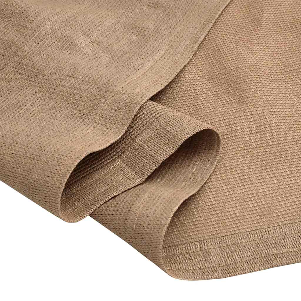 Detail van het taupe vidaXL tenttapijt met een fijne structuur en afgeronde hoeken.