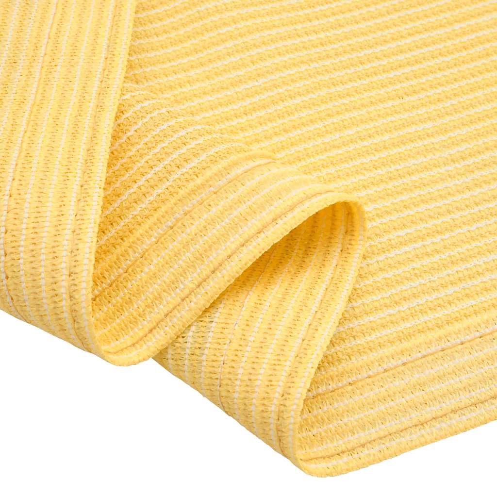 Detail van het beige vidaXL tenttapijt met een textuur van waterdoorlatend polyethyleen.