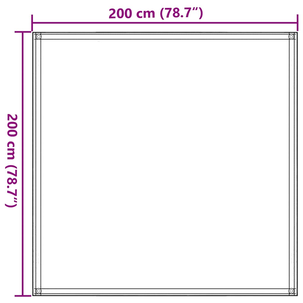 Detail van het vidaXL tenttapijt 200x200 cm beige met geïntegreerde ogen voor bevestiging.