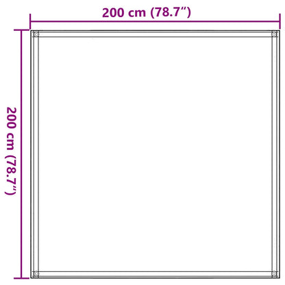 Detail van het vidaXL tenttapijt 200x200 cm beige met geïntegreerde ogen voor bevestiging.