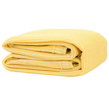 Beige vidaXL tenttapijt, opgevouwen en met een gestreept patroon zichtbaar.