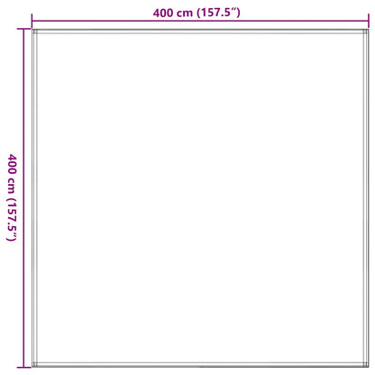 Detailweergave van het vidaXL tenttapijt 400x400 cm beige met afmetingen.