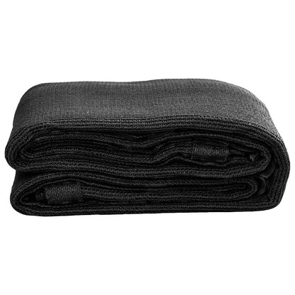 Zwart vidaXL tenttapijt HDPE, opgerold en klaar voor gebruik.