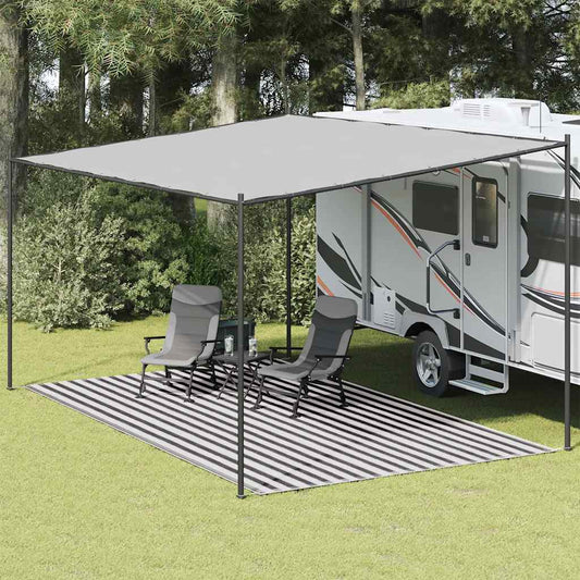 vidaXL Tenttapijt 300x600 cm antracietkleurig en wit