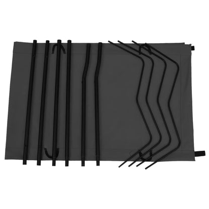 Detail van het stevige stalen frame en de opvouwbare structuur van het vidaXL campingbed.