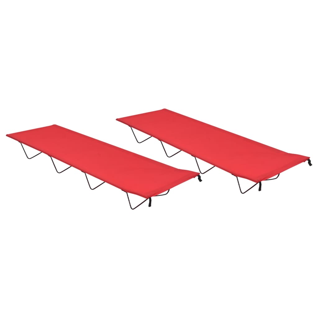 Rode vidaXL campingbedden set van 2, gemaakt van stevig oxford stof.