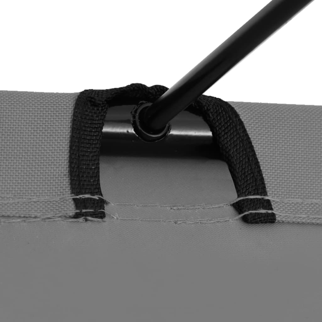 Detail van de bevestiging van het stalen frame van de vidaXL campingbedden.