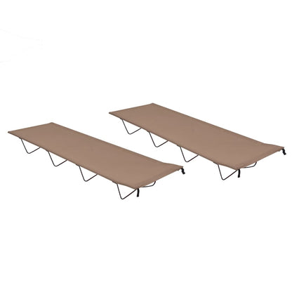 Taupe vidaXL campingbedden set van 2, stevig en comfortabel ontwerp.