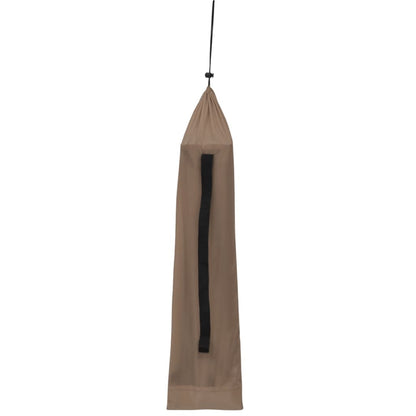 Detail van de taupe opbergtas voor de vidaXL campingbedden, met handige draagriem.