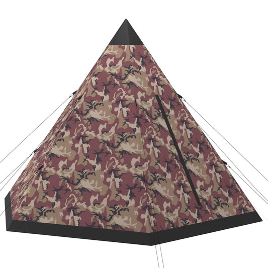 Tent vidaXL 4-persoons in meerkleurig camouflagepatroon, zijaanzicht met scherpe hoeken.
