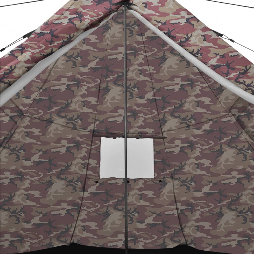 Detail van het meerkleurige camouflagedesign van de vidaXL 4-persoons tent.