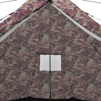 Detail van het meerkleurige camouflagedesign van de vidaXL 4-persoons tent.