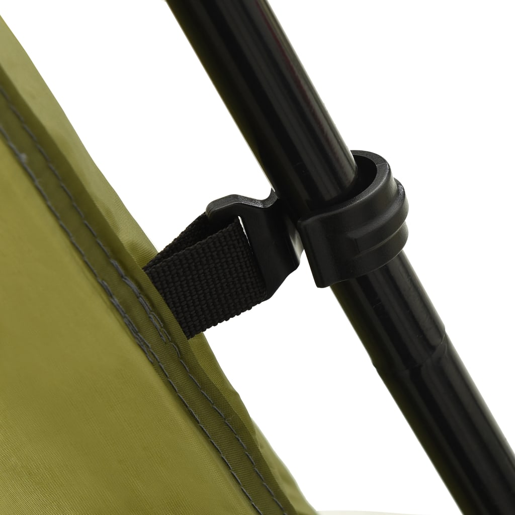 Detail van het bevestigingsmechanisme van de vidaXL zwembadtent in groen.