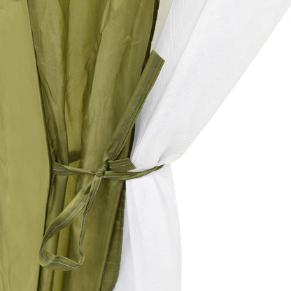 Detail van de groene vidaXL zwembadtent met mesh zijwanden en striksluiting.