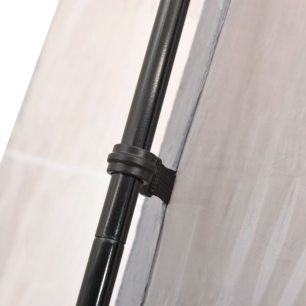Detail van het sterke stalen frame en bevestiging van de vidaXL zwembadtent.