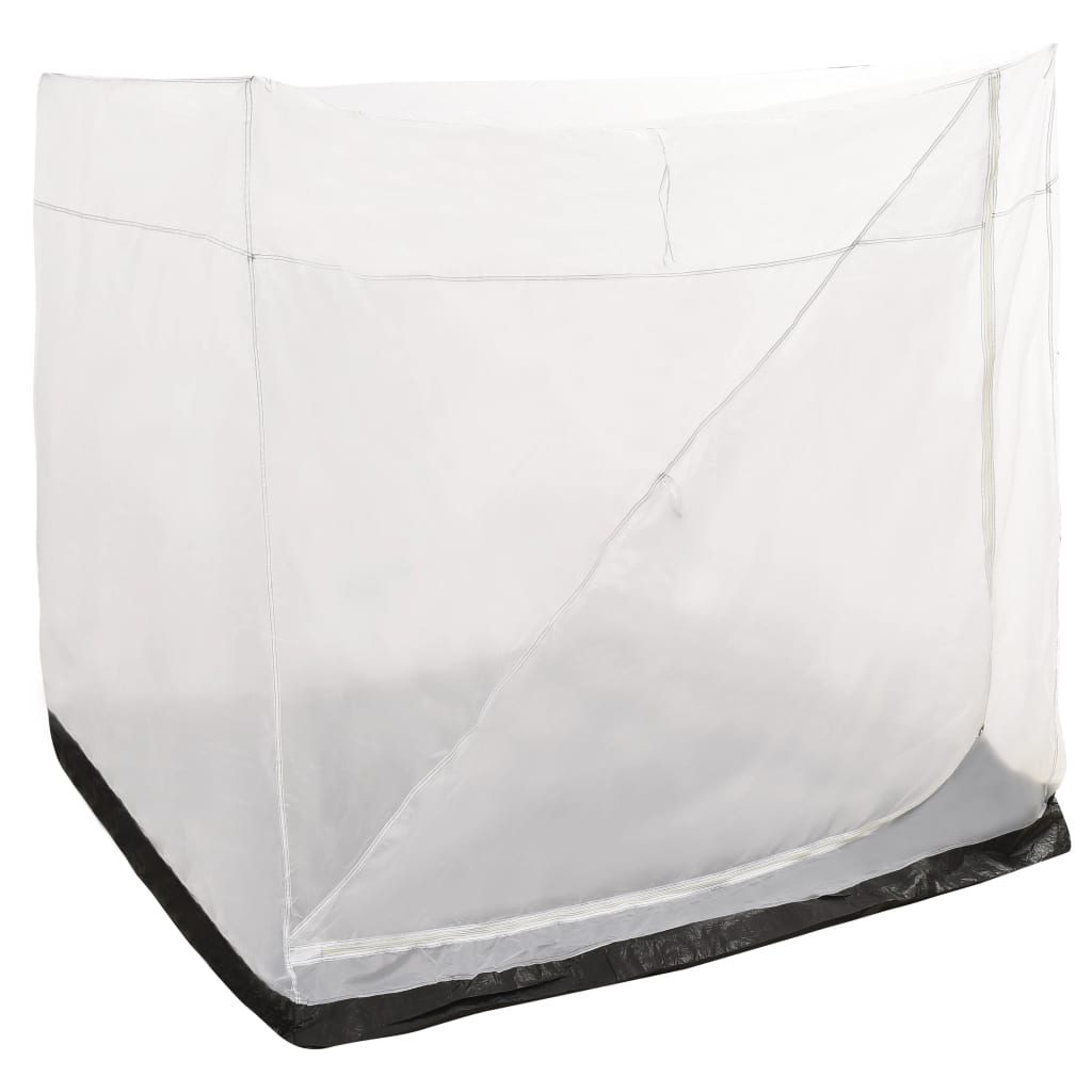 vidaXL binnentent universeel 200x220x175 cm grijs, zijaanzicht met transparante wanden.