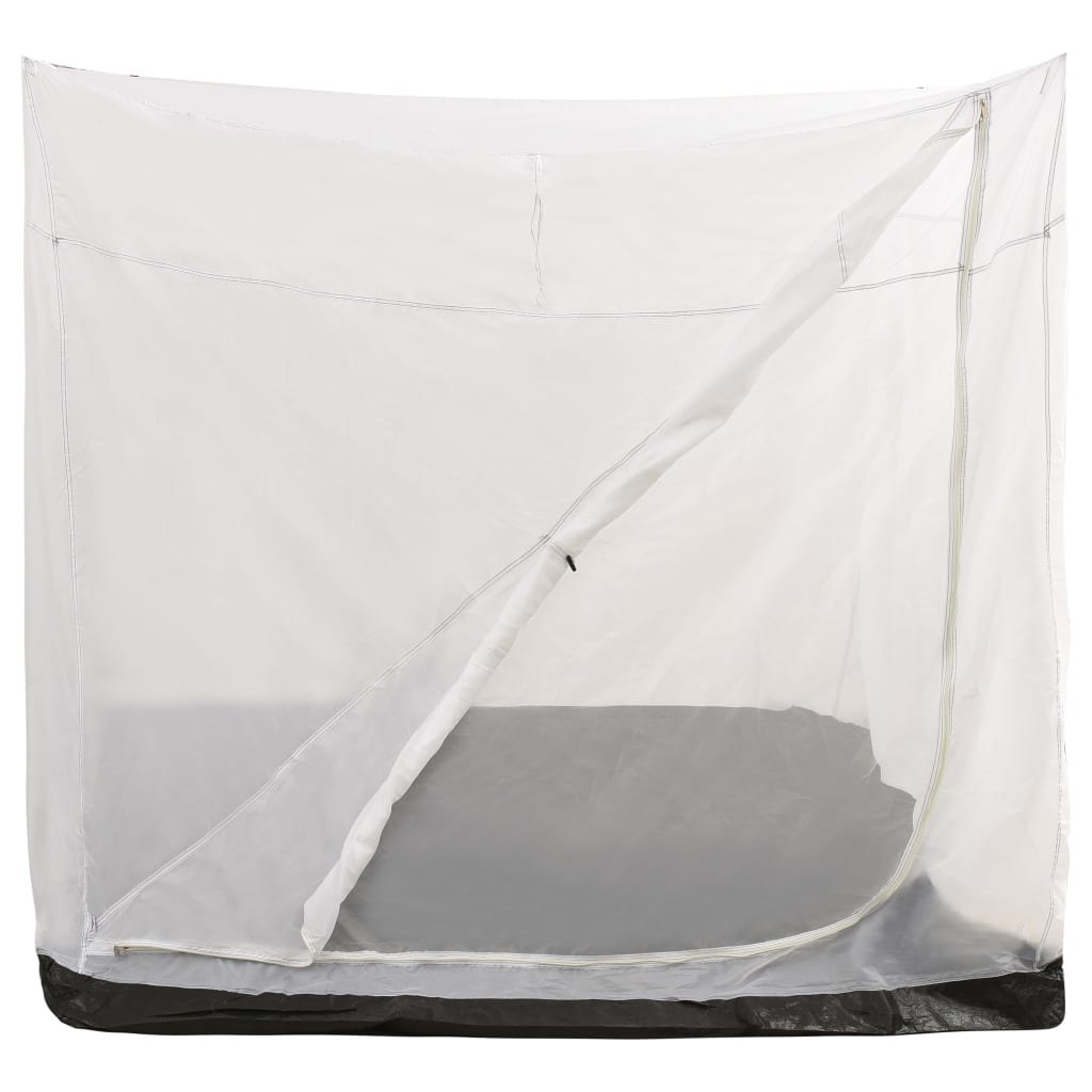 Detail van de vidaXL binnentent in grijs met open rits en ademend polyester.