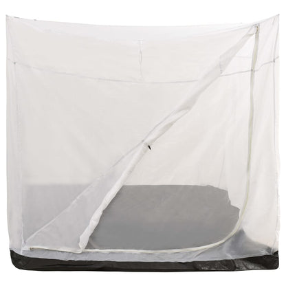Detail van de vidaXL binnentent in grijs met open rits en ademend polyester.