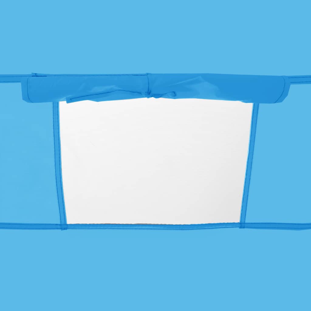Detail van het zijraam van de vidaXL pop-up douchetent in blauw.