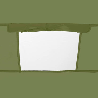 Detail van de grote ritsdeur van de vidaXL pop-up douchetent in groen.