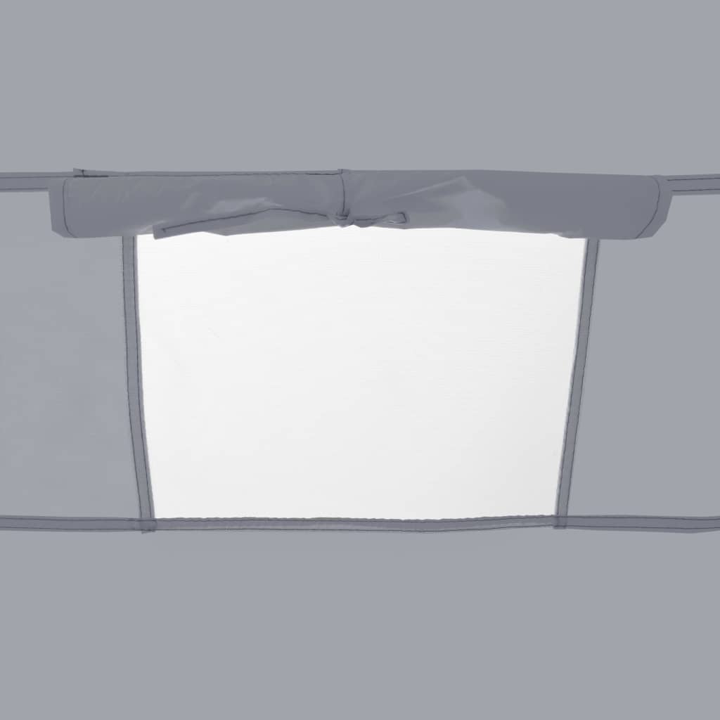 Detail van het raam in de vidaXL pop-up douchetent, grijs met beschermende rits.