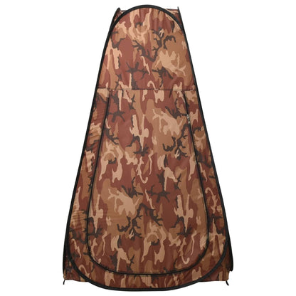 Detail van de vidaXL pop-up douchetent in camouflagekleur, zijaanzicht.