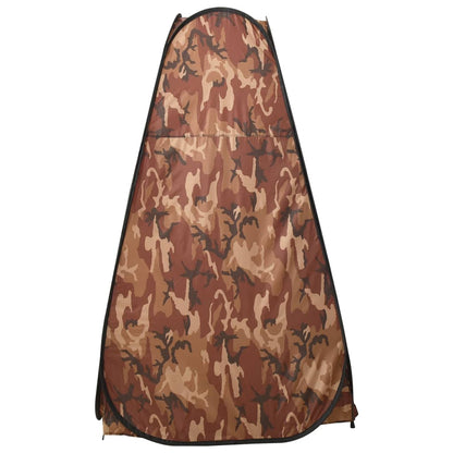 Detail van de vidaXL pop-up douchetent in camouflage met een zijaanzicht.