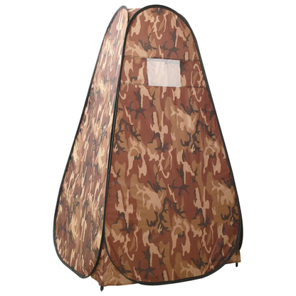 Camouflage douchetent van vidaXL in pop-up ontwerp, zijaanzicht met venster.
