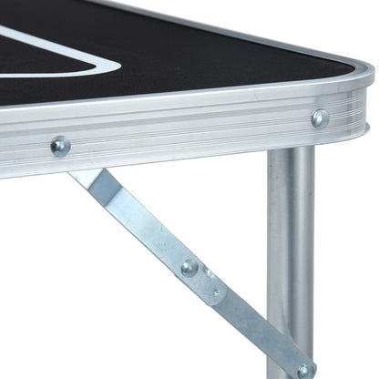 Detail van het stevige aluminium frame van de vidaXL bierpongtafel met waterdicht speeloppervlak.