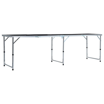 Zijaanzicht van de vidaXL inklapbare bierpongtafel met een zwart speeloppervlak.
