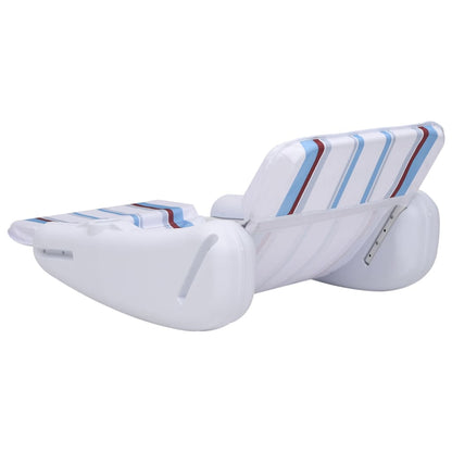 Detail van de vidaXL zwembadstoel met comfortabele rugleuning en gestreepte bekleding.