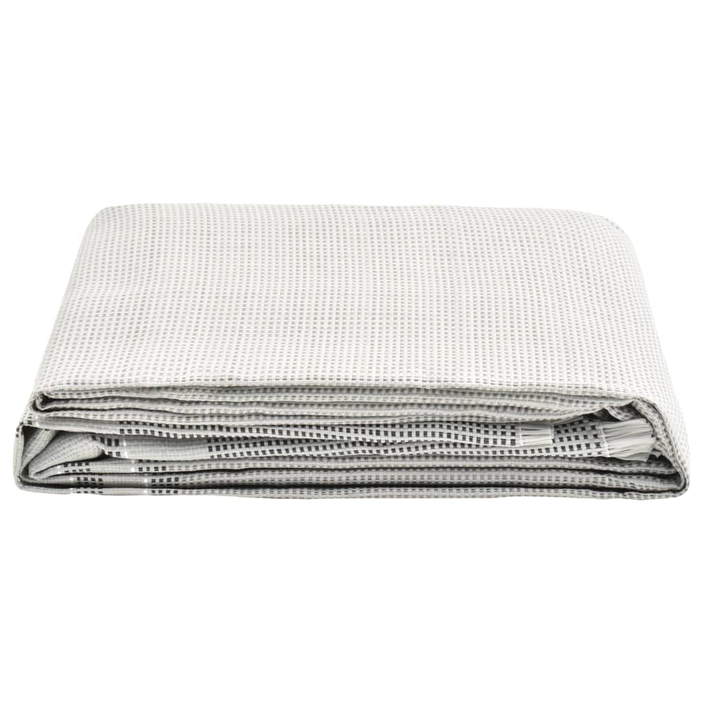 Grijs vidaXL tenttapijt van 400x250 cm, opgevouwen voor eenvoudige opslag.
