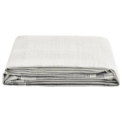 Grijs vidaXL tenttapijt van 400x250 cm, opgevouwen voor eenvoudige opslag.