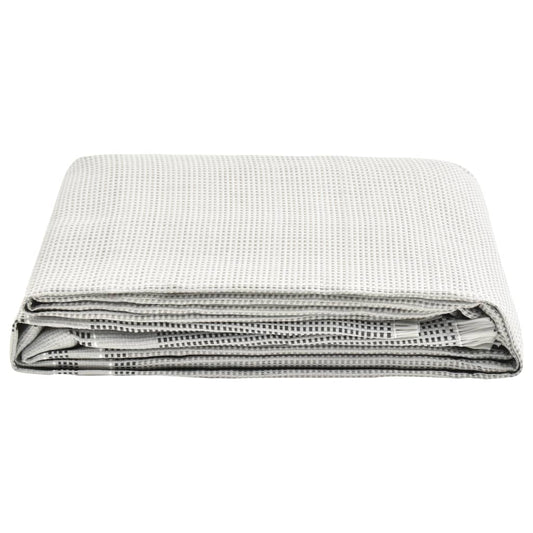 Grijs vidaXL tenttapijt van 400x250 cm, opgevouwen voor eenvoudige opslag.