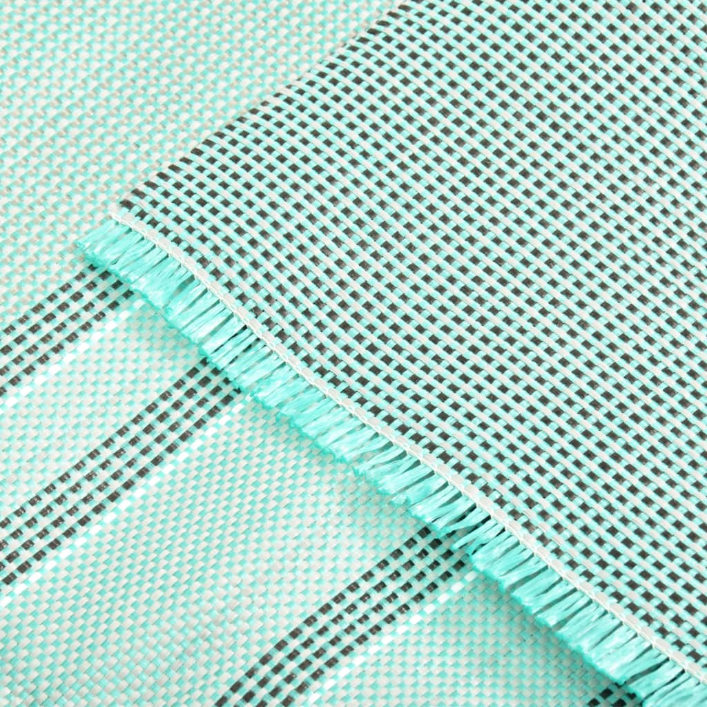 Detail van het ademende, groene tenttapijt van vidaXL met een geweven structuur.