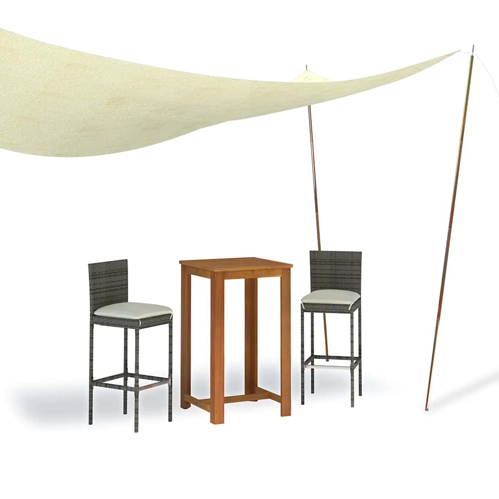 Detail van vidaXL tentstokken onder een luifel, met een houten tafel en barkrukken.